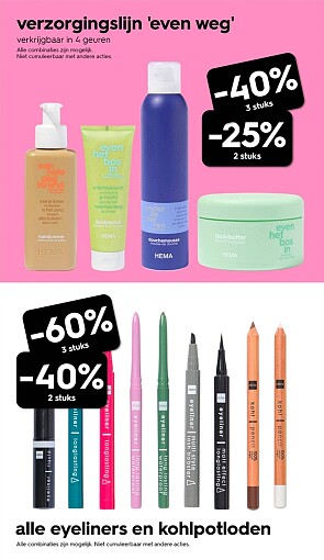 Verzorgingsproducten en make-up tot -60%