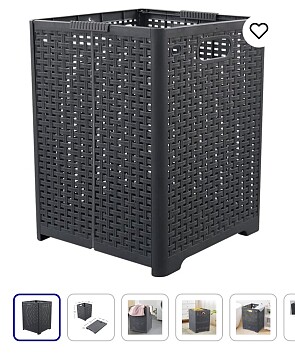 Online Europe, 2 opvouwbare Wasmand, 42L, Grijs, 33 x 33 x 44cm