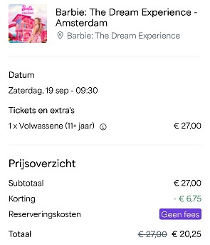 Kortingscode The Dream Experience - Amsterdam