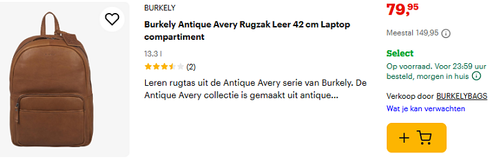 Burkely rugzak cognac kleur -47%