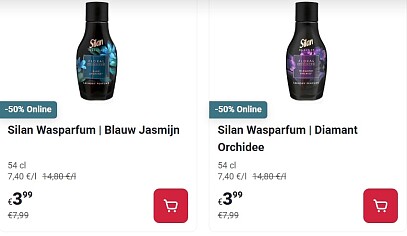Silan wasparfum 54 cl -50% op Delhaize.be