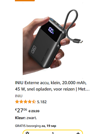 powerbank + kabel