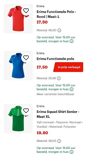 Minstens 50% op Erima sportjassen en truien