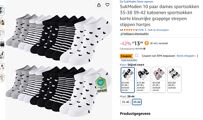 10 paar sport sokken