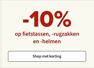 -10% op fietstassen, ‑rugzakken en ‑helmen