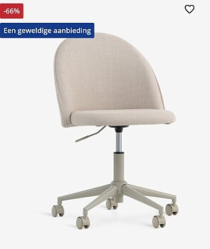 -66% Bureaustoel KOKKEDAL beige stof/beige