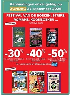 Boeken terugbetaald in bonuspunten op zondag 27/9/26