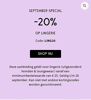-20% op lingerie