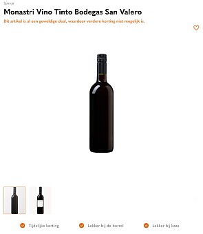 Monastri Vino Tinto Bodegas San Valero -58%