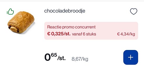 Chocoladebroodje -50% bij okay