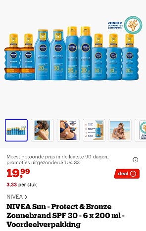 6 x 200ml Nivea protect & bronze