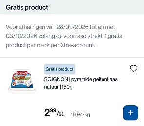 Gratis soignon pyramide geitenkaas natuur 150 gram bij Collect&Go