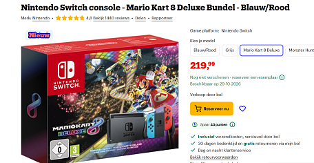 Nintendo Switch console - Mario Kart 8 Deluxe