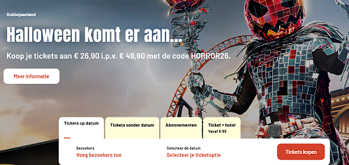 👻 Bobbejaanland Halloween Tickets - 46% korting