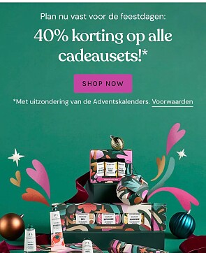 40% korting op cadeausets