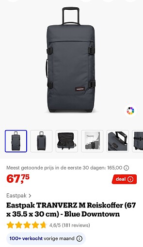 Eastpak tranverz M reiskoffer 67,75€!🔥😱