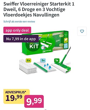 Swiffer Vloerreiniger Starterkit €7,99