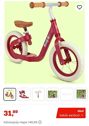 Hape loopfietsje -68%