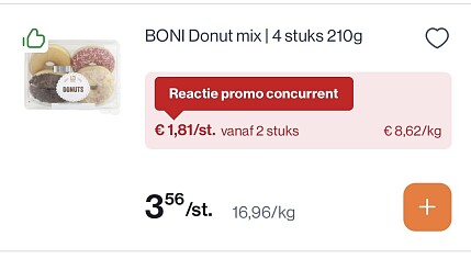 boni donut mix 4 stuks - 210 gram voor 1,81 euro