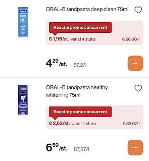 oral b tandpasta's tot -60%
