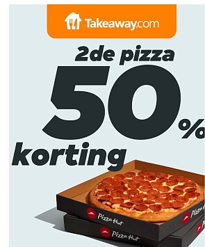 2e pizza Pizza hut 🍕 aan 50% korting 🍕🍕