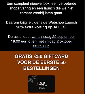 Webshop Launch 20% extra korting op ALLES