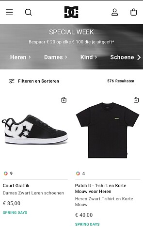 DC shoes actie