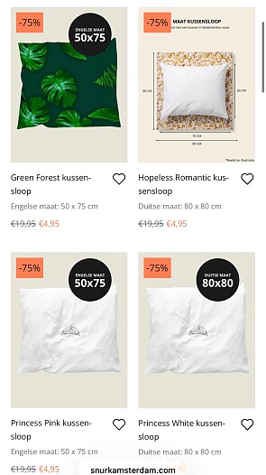 Snurk kussenslopen -75%