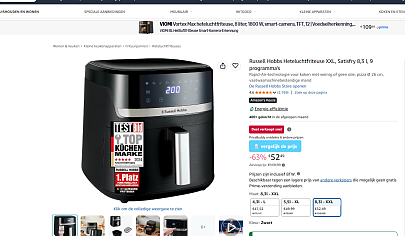 🍟 Russell Hobbs Heteluchtfriteuse XXL Satisfry 8,3L