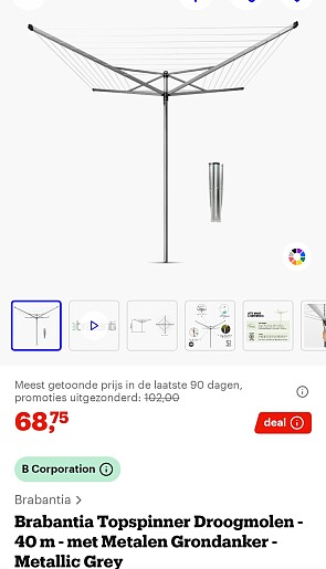 Brabantia droogmodel incl grondanker