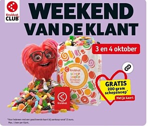 gratis schepsnoep voor weekend van de klant bij kruidvat