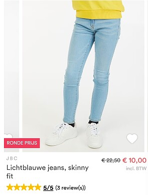 JBC lichtblauwe jeans skinny fit -56%