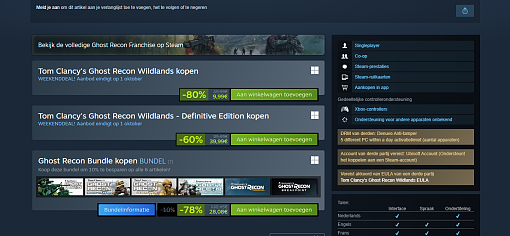 🎮 Tom Clancy's Ghost Recon Wildlands deal Op Steam