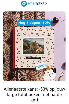 -50% op large fotoboeken met harde kaft