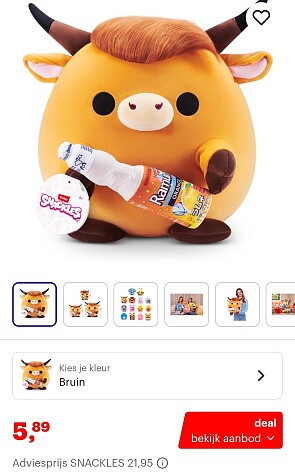 Zuru Snackles knuffel Robbie 35 cm