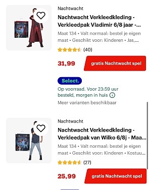 Gratis nachtwacht spel bij aankoop