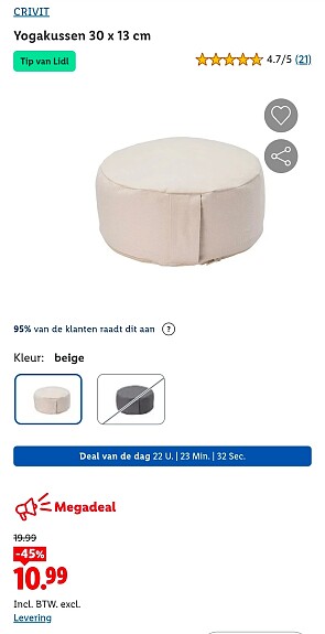 CRIVIT Yogakussen 30 x 13 cm -45%