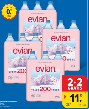 Evian 1,5l flessen in promo + coupon