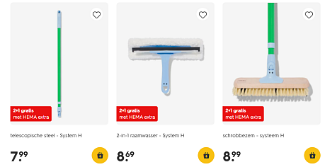 2+1 gratis op schoonmaaksysteem Hema 🧹