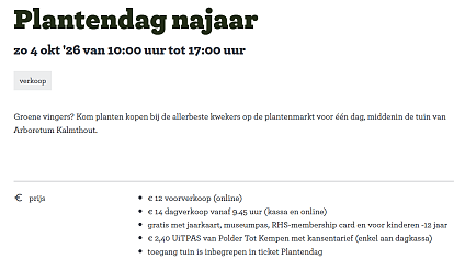-€2,00 🌿 Plantendag arboretum Kalmthout