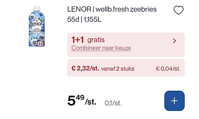 lenor wasverzachters in mooie korting