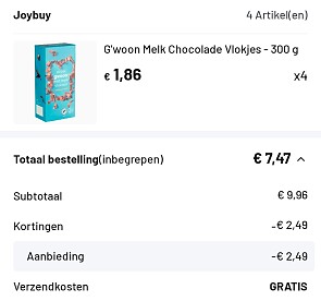 G'woon melk chocolade vlokken 4 voor 3