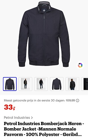 Petrol bomberjack 33€ ipv 109,99€