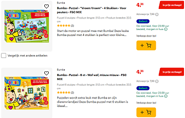 Bumba puzzels -46% 🧩