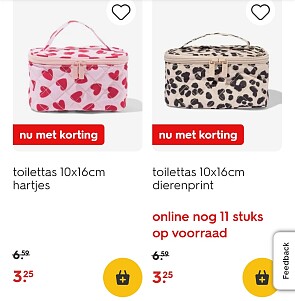 Beautycases aan hoge korting