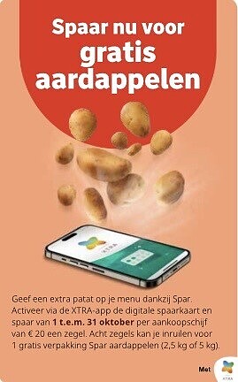Spaaractie gratis spar aardappelen bij spar (Colruyt)