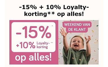 -15% + 10% loyalty korting op alles bij Dreambaby