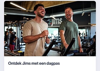 Gratis dagpas bij Jims via de Colruyt extra app