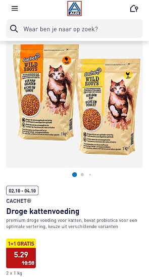 1+1 gratis op droge kattenvoeding 🐈