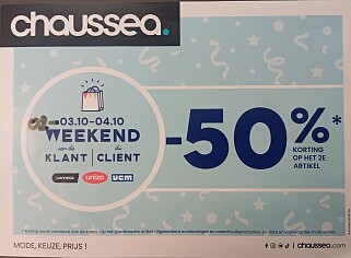 50% korting op het 2e artikel
